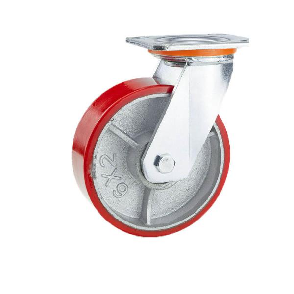 Double Bearing Industrial Caster with PVC Wheel 32mm Thickness Hole Distance 12*8.2mm