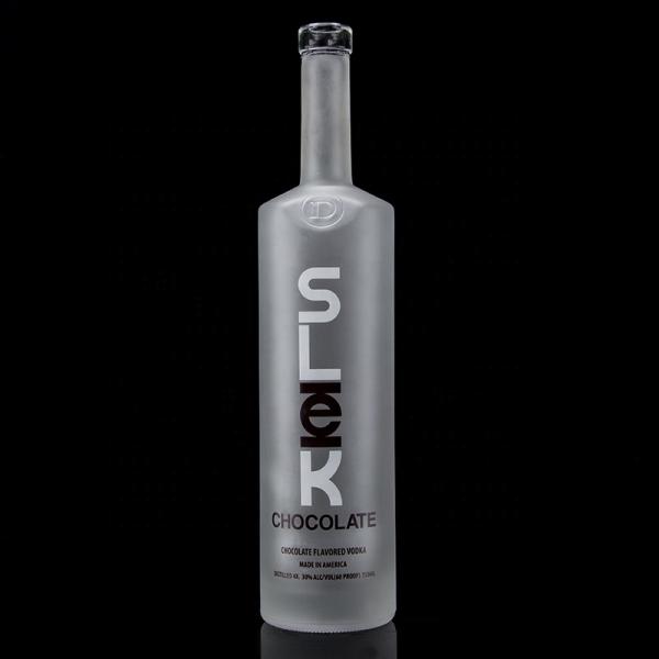 Cork Sealing Type 750ml 1000ml Frosted Decal Clear Flint Glass Bottle for Gin Rum Champagne Tequila Whisky Customized Logo