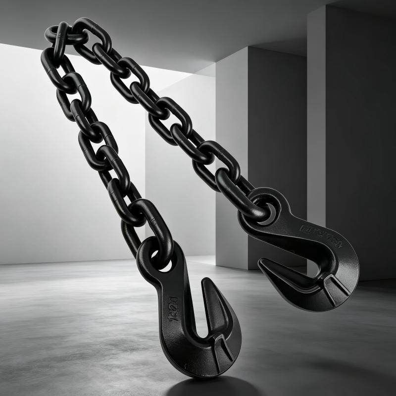 10mm*9m G80 Lifting Chain Black Chain With Heavy Duty Eye Hook