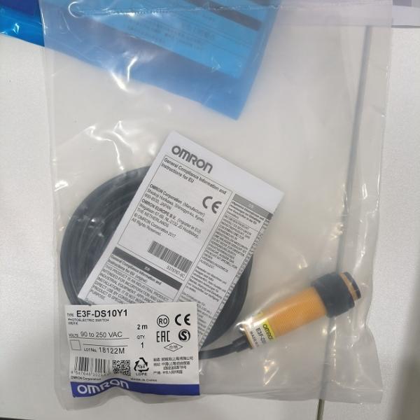 Omron E3F-DS30Y1 90-250VAC 2M Sensor Fotoeléctrico Cilíndrico M18 Difuso IP67