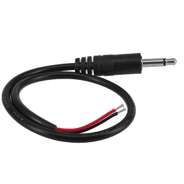3.5mm 2 polos TS Audio Mono Jack macho conexión a cables desnudos cable de extremo abierto