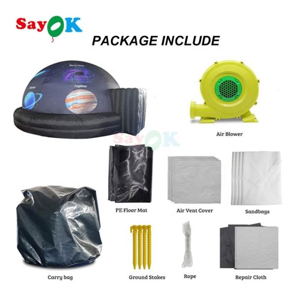 Sayok 6m Inflatable Planetarium Dome with 360 Degree HD Projector and 100% Blackout for Schools and Outdoor Events