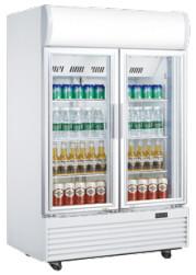 Vertical Double Door Beverage Cooler Refrigerator 430L Capacity Fashionable Appearance