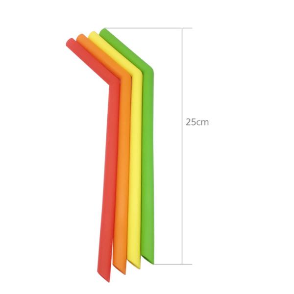 8.5mm Mouth Reusable Silicone Straws, Thick Silicone Non Plastic Straws With Cleaner Brush