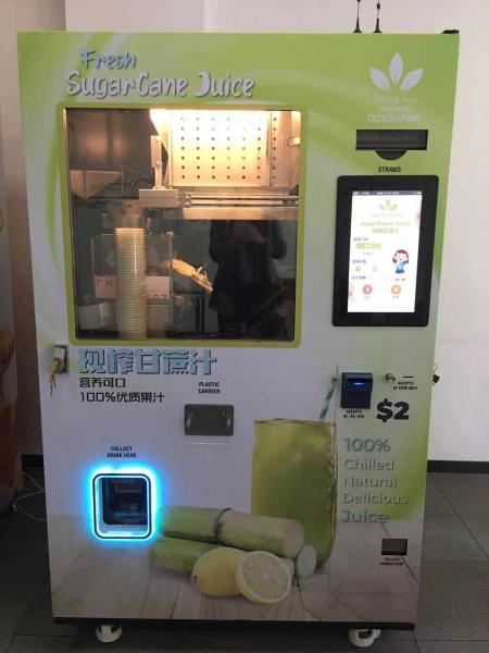 Super March New Designs Fresh Sugar Cane Vending Machine Automatic with Cleaning System