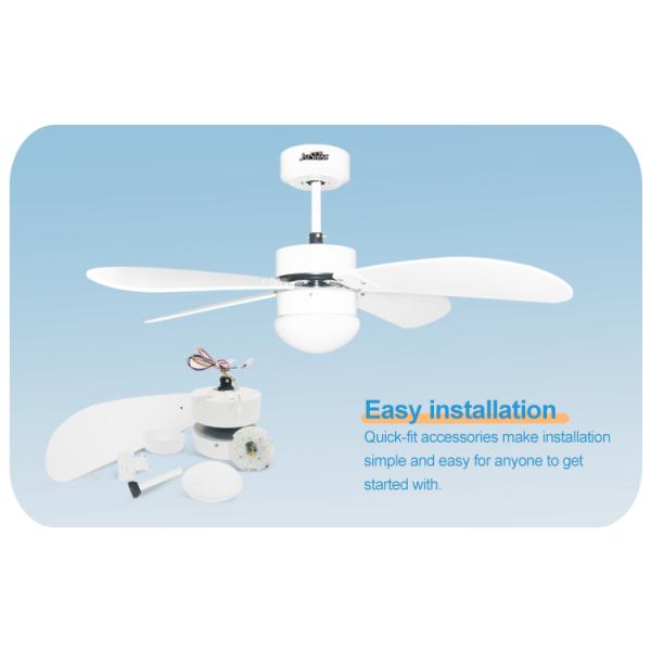 Цвет 3 привел светлый на открытом воздухе водоустойчивый потолочный вентилятор IP44 с 4 лезвиями MDF