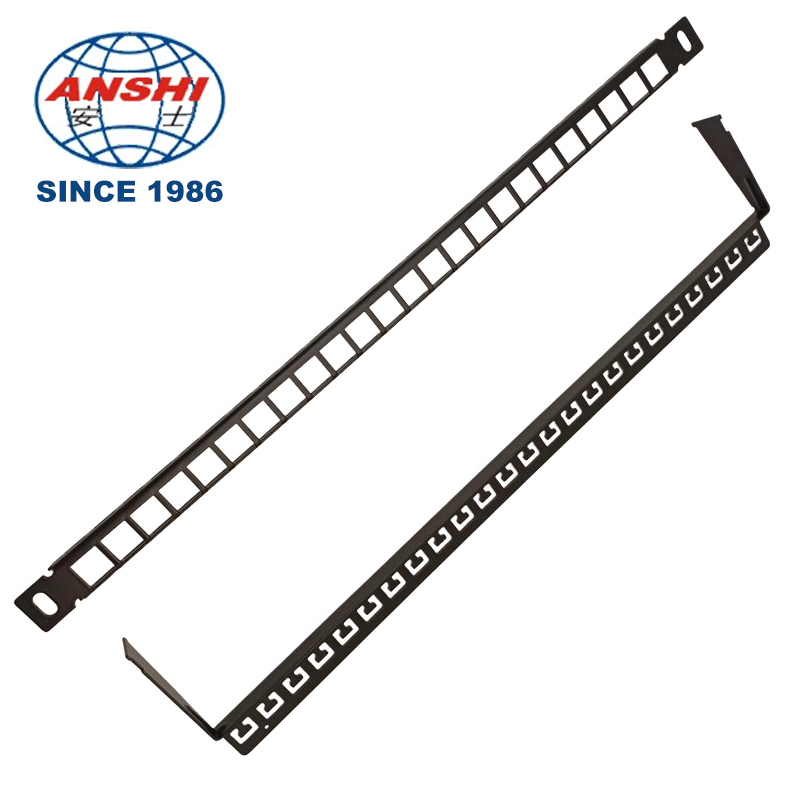 0.5U 19 Inch 24 Port UTP Empty Blank Patch Panel, Unshielded Highly Integrated Rack Mount Steel Patch Panel
