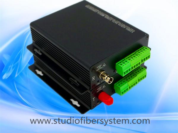 4CH analog audio fiber converter with Phoenix connectors for broadcast audio over SM fiber to 20~80KM