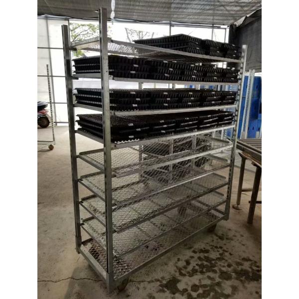 Hot Galvanized Plywood Greenhouse Flower Carts Customized Trolley For Transport