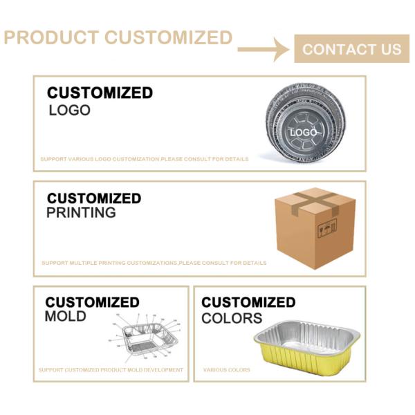 Золотая гладкая стена тепловая печать крышка для вывоза фольга контейнеры для пищи с пластиковым покрытием