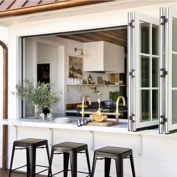 ISO9001-2008 Certified Aluminum Folding Window with 100% Inspection Before Shipping and Easy Installation