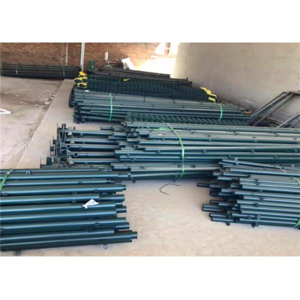 Pvc отверстия диаманта загородки звена цепи 50mm зеленый покрыл для стадиона