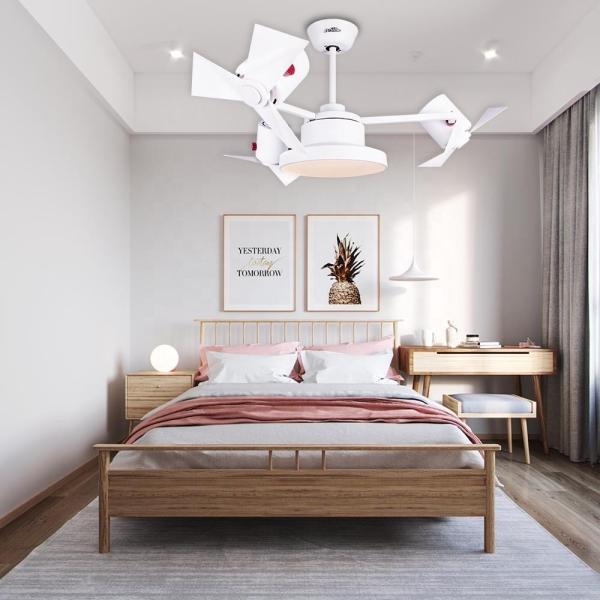 2023 Best Seller 360 Graus Rotativo 3 Cores Luz LED AC Ventilador de teto para escritório em casa