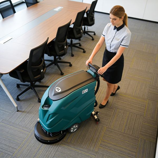 Commercial Walk Behind Floor Scrubber Machine CE Certified Automatic Floor Washer for Hotel Supermarket Hospital