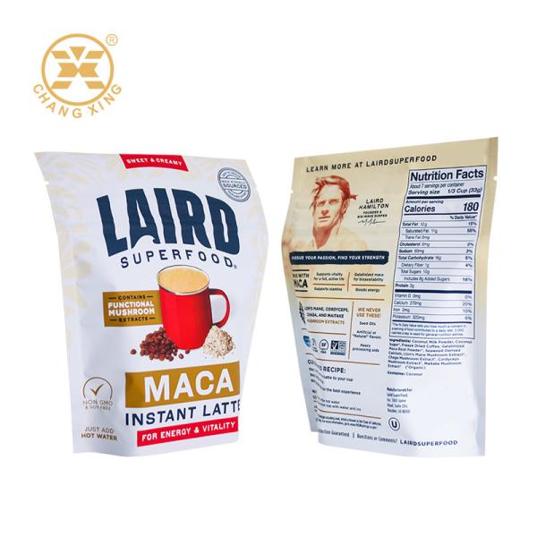 Custom Printing Protein Milk Powder Coffee Bean Plastic Packaging Bag Zipper Packaging Pouch