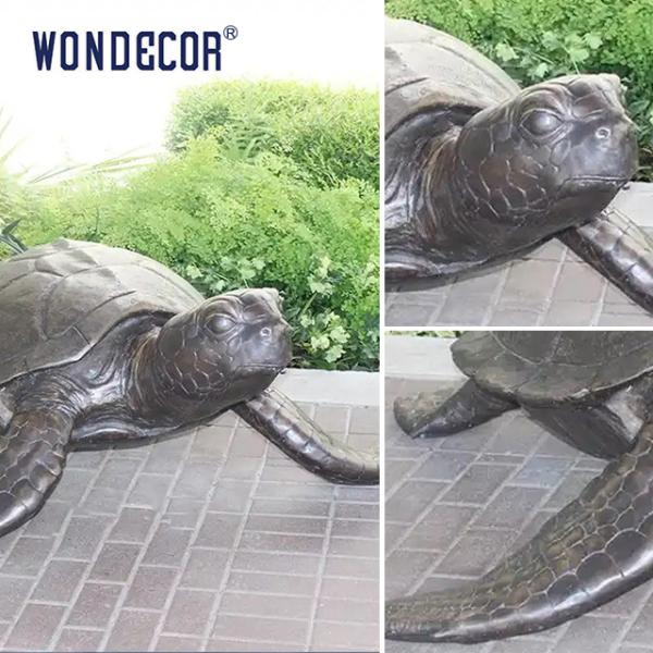 Escultura de tortuga marina de bronce de 120 cm al aire libre perfecta para exhibición de parque temático