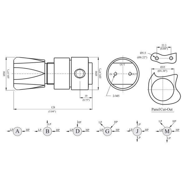 AFK 2 Nitrogen Gas Pressure Regulator Stainless Air Oxygen Argon SUS316 PCTFE