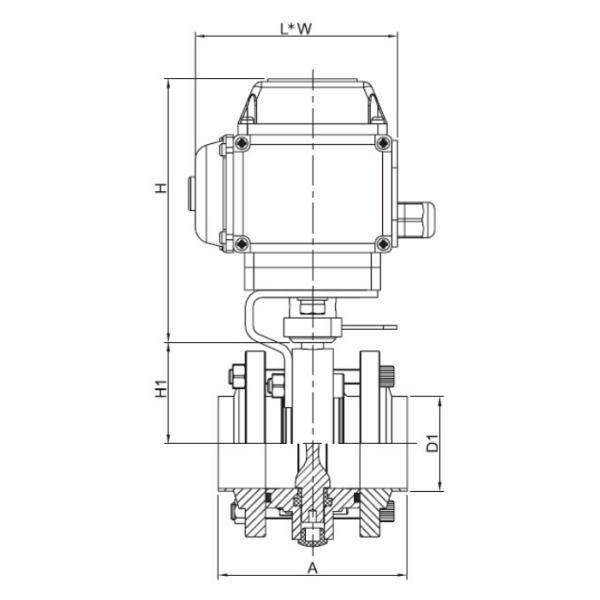 Custom Double Flanged Butterfly , DN25 T304 Stainless Steel Sanitary Flanged Ball Valve