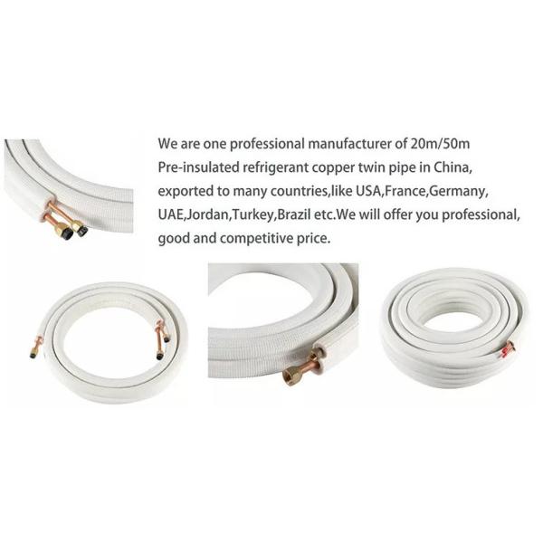 Pancake AC Spare Part Air Conditioner Insulated Copper Tube 1/2'' 3.5m