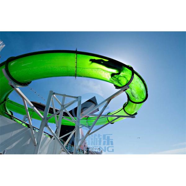 Transparent Aqualoop Water Slide 16m Green Adult Freefall Twist Water Slide