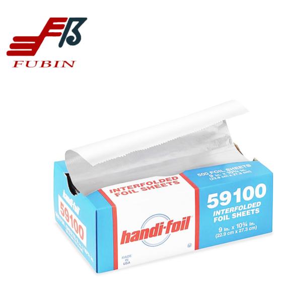 Embossed Folded Flat Pop Up Aluminum Foil Sheets 9''*10.75''
