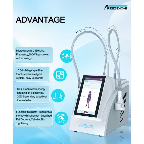 New Japan Popular 2.45GHz Slimming Freezewave 80% Fat Reaches Body Slimming Skin Tightening Cool Wave Cellulite Reduction