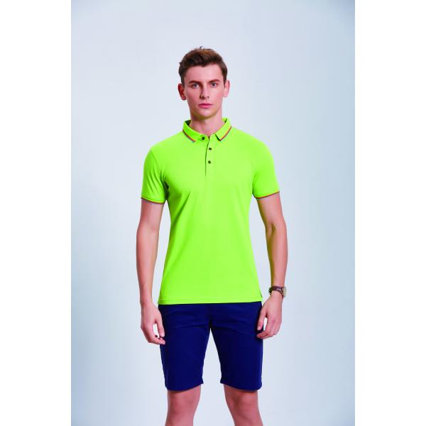 Flyita 100% Polyester Short Sleeve Plain Polo Collared T Shirt For Men