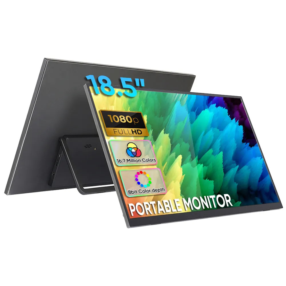 Ultra Slim Ips портативный USB C сенсорный монитор 18,5 дюйма 1080P HDR путешествия второй монитор