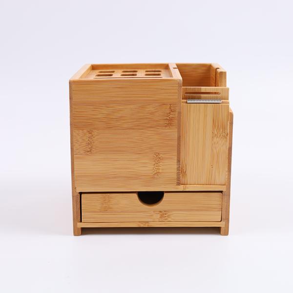 100% Natural Bamboo Wood Office Desk Storage with 1 Drawer Modern Style and Affordable
