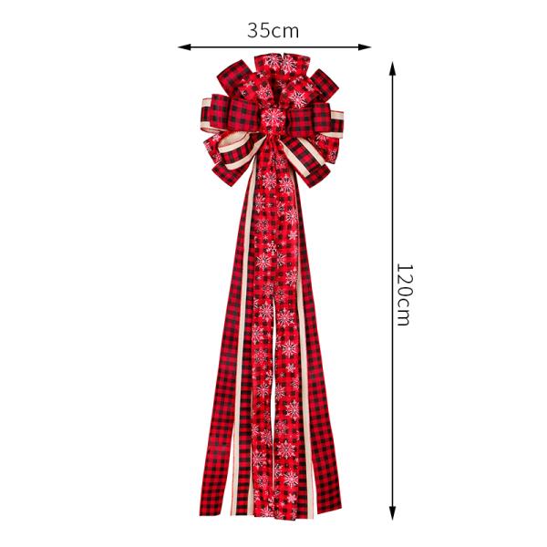 Handmade Xmas Wreath Bow Large Christmas Tree Topper Bow for Decorative Ornament