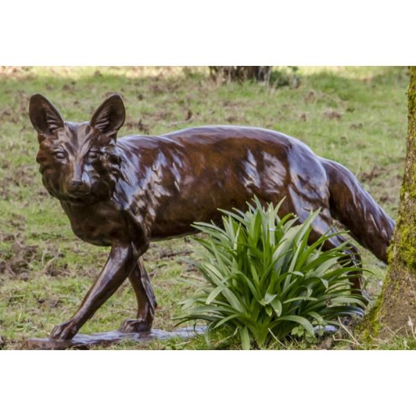 Outdoor Custom Metal Art Decor Bronze Copper Animal Fox Steel Sculpture Statue