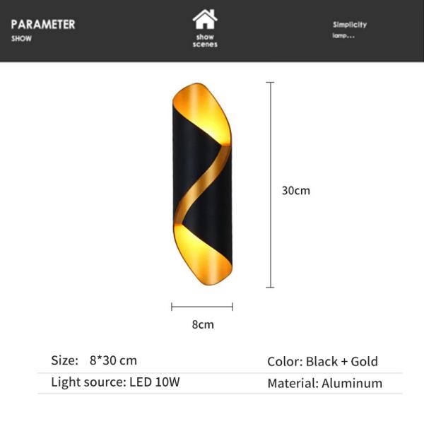 10W Two Way Outdoor Wall Lights Indoor Wall Mount Led Light Fixtures 8x30cm