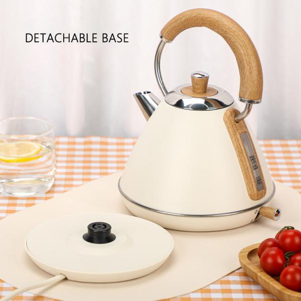 Retro Chaleira Elétrica de Chá de Aço Inoxidável 1L Chaleira de Água Quente 1500W