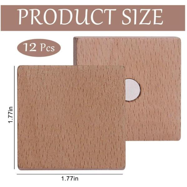 Best Selling Laser Engraving Blanks 12 Pcs Decorative Wooden Customize Refrigerator Magnets