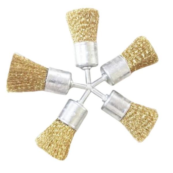 25mm OD Solid Shank Steel Wire Crimped Wire End Brush for Rust Paint Removal