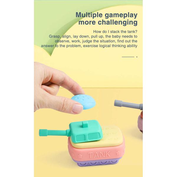 Non Toxic Baby Silicone Toys Tank 0 To 24 Months Age Infant Pink