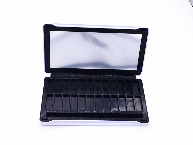 200x105x18mm Large Rectangle Metal Gift Cosmetic Skin Care Gift Tin Box With Mirror 9 Frames