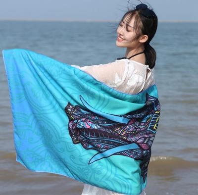 L'éléphant a personnalisé les serviettes de plage de Microfiber 38x71 Sandfree