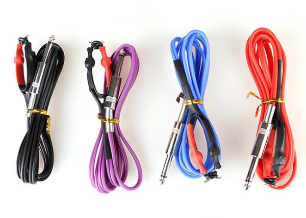 OEM 1.5M Silicone 4 Colors  Tattoo Machine Power Supply Clip Cord