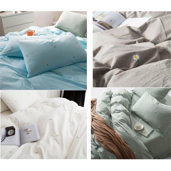 Real Simple Washed Twin Size Bedding Sets Soft 4 Pcs 100% Cotton Sample Available