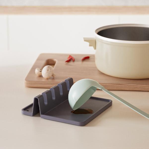 BPA Free Kitchen Silicone Utensil Rest Durable Spoon Rest With Drip Pad Kitchen Gadgets Kitchen Cooking Utensils Holder