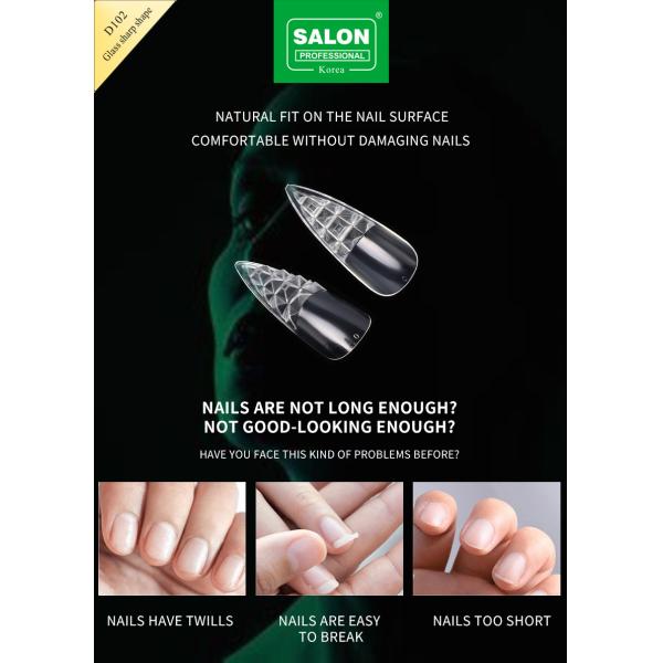 Nail Tips Set Clear Full Cover Fake Nails 500PCS/Box Acrylic Artificial Fingernails Sharp Shape False Nail Tips