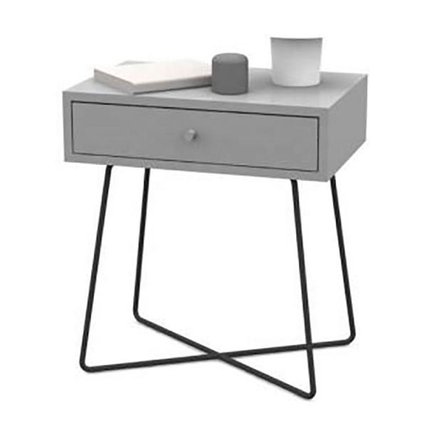 Metal Cross Geometric Timber Bedside Table Nightstands Modern Side Tables For Bedroom