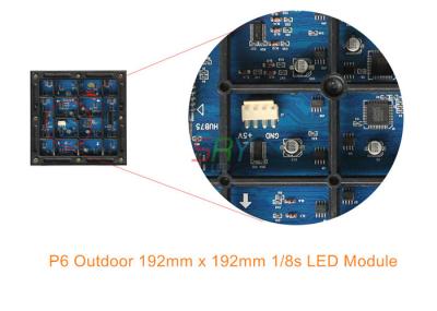 High Definition 6mm Outdoor LED Display Module / Full Color Waterproof LED Module 1/8 Scan