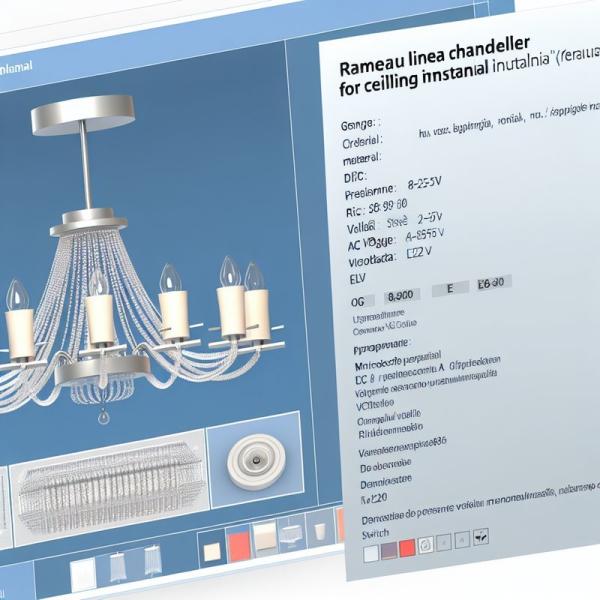 Villas Hospitals AC 85-265V RAMEAU Linear Chandelier for Ceiling Installation
