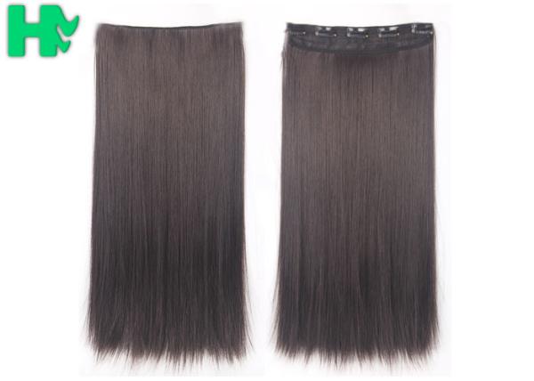 Natural Wave Synthetic Clip On Hair Extensions Straight Soft And Smooth