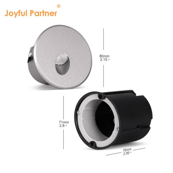 Mini LED Recessed Wall Light Escalões ajustáveis 2700k 3000k 4000k 5000k