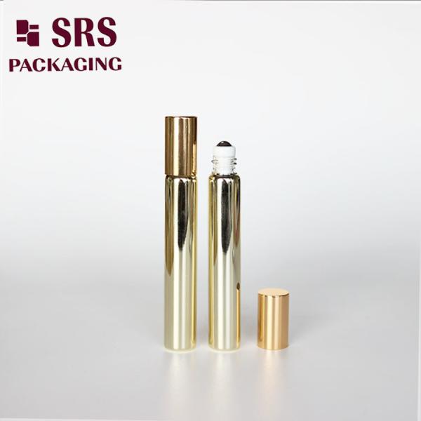 SRS cosmetic empty 10ml gold glass roller ball perfume bottle