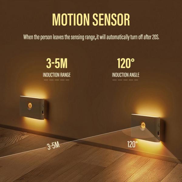 Motion Sensor Led Night Light With Adjustable Brightness Up To 10 Feet Range