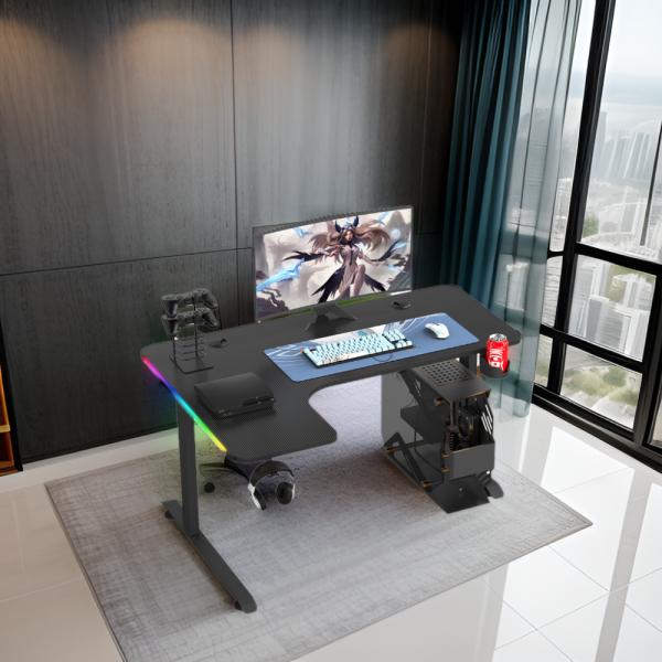 1050*700*115mm Sturdy Writing L Shaped Gaming Desk Adjustable Height for Home Office